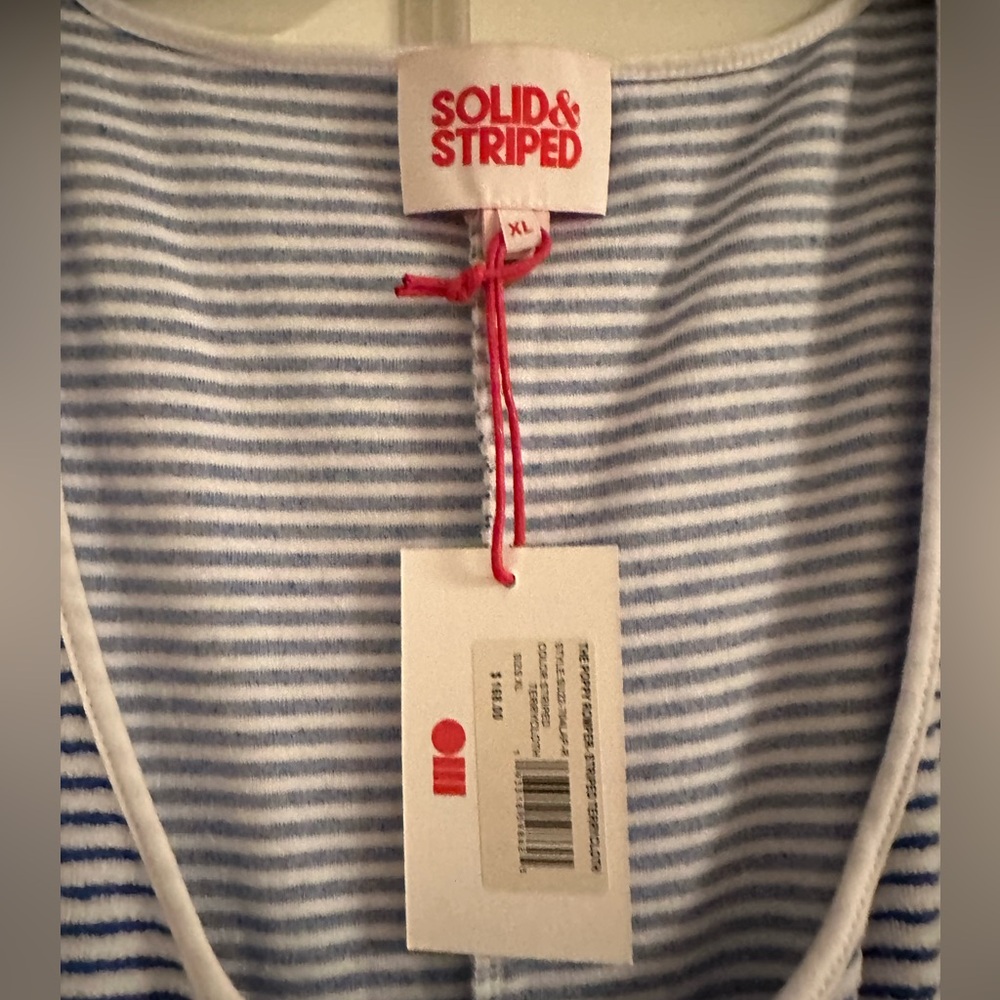 Solid & Striped Terrycloth Blue/White Striped Rom… - image 5